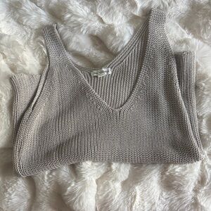 Newbury Kustom Sweater V-Neck Tank Top in Light Taupe